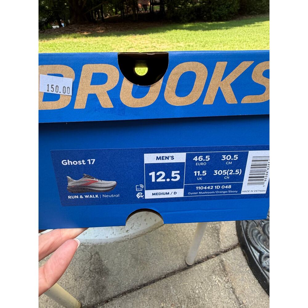 Brooks Ghost Max Running Shoes Gray Black Orange Men’s Size 12.5 NWT - Picture 7 of 7